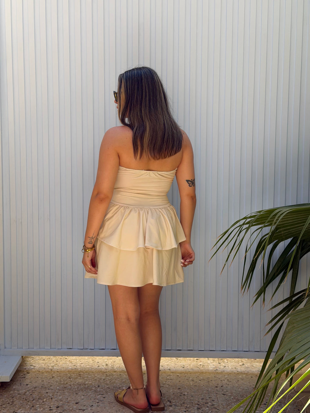 Twirl swimdress in butter yellow